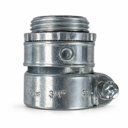 3/4" Greenfield Straight Metallic Squeeze Connector, UL Listed