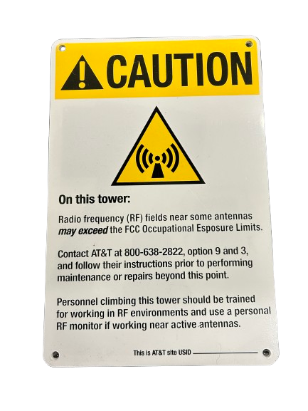 AT&T Caution 2B Tower Sign (PIM Rated) by Sky High Supply Company