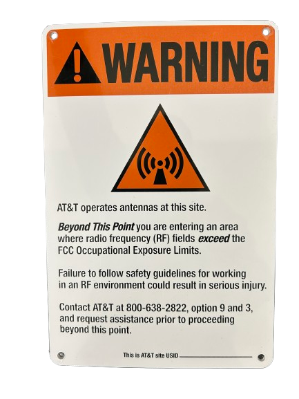 AT&T Warning 1B Sign (PIM Rated) by Sky High Supply Company