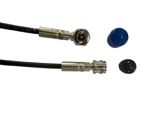 JMA 4.3/10 right angle male to 4.3/10 female coax jumper - 1 meter FSJ1-50 cable for 5G Verizon antenna systems