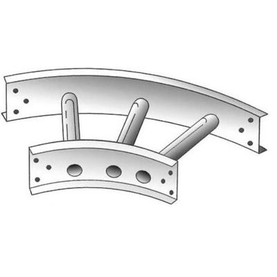 6" Wide 45-Deg Horz Bend Roof-Top Coax Ladder Section