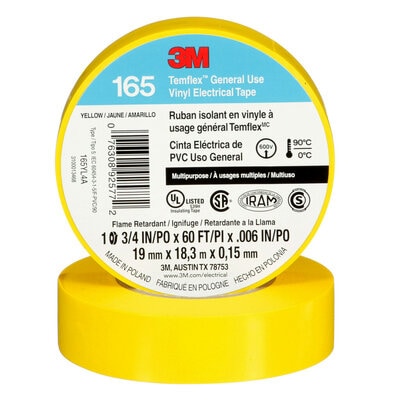 Yellow 3M Temflex 165 Tape 3/4'' x 60'