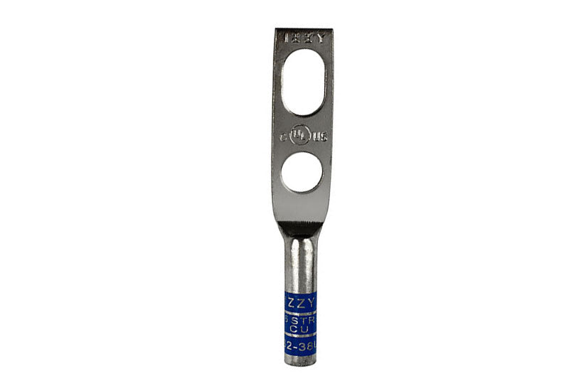 62-38U Izzy Lug long barrel copper compression lug with 2 3/8" & slotted holes UL Listed CSA Certified