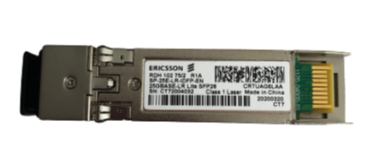 Ericsson RDH 102 75/2 SFP28 25G fiber optic transceiver for high-speed telecom and 5G applications.