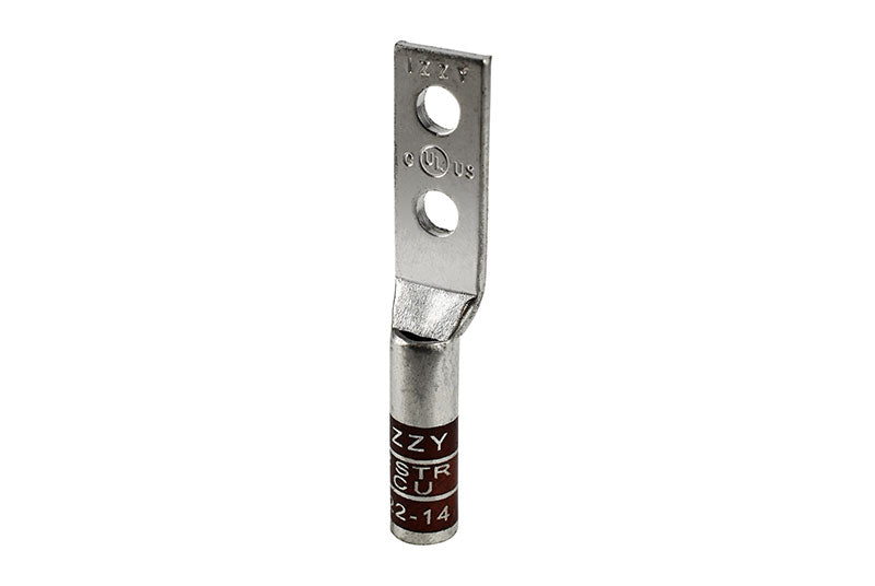 i22-14 Izzy Lug long barrel copper compression lug with 2 1/4" holes inspection window UL Listed CSA Certified