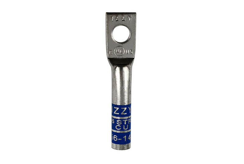 i6-14 Izzy Lug long barrel copper compression lug with 1 1/4" holes inspection window UL Listed CSA Certified