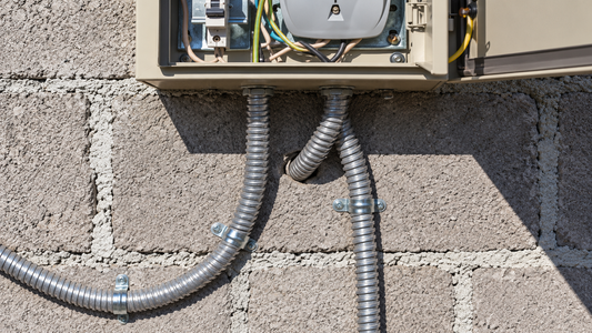 3/4 Inch Greenfield Aluminum Conduit in use.