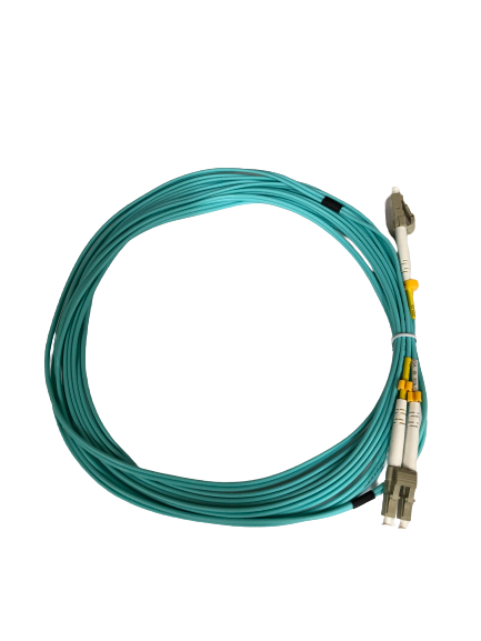 Jumper Pvc LC-LC Duplex OM4 Multi Mode Aqua PVC Fiber Jumper — Sky High Supply Company