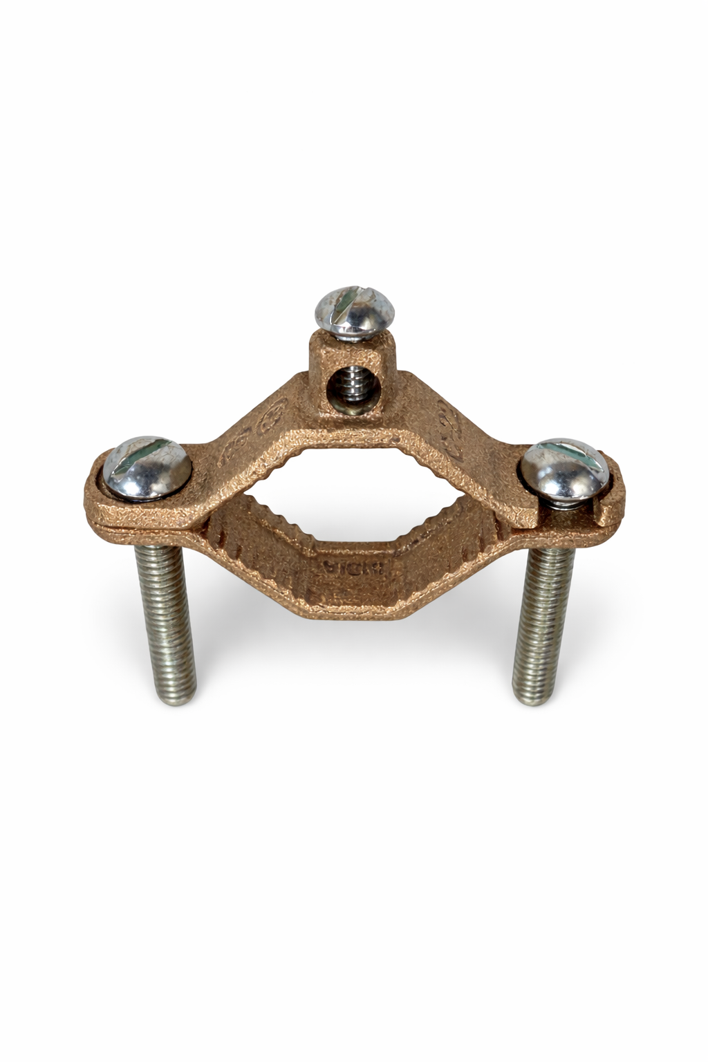 Penn-Union KP-4 bronze ground clamp for 2-1/2 inch to 4 inch water pipe grounding