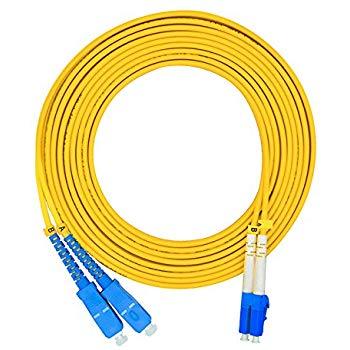 SC-LC Duplex Single Mode Yellow PVC Fiber Jumper (Various Sizes)