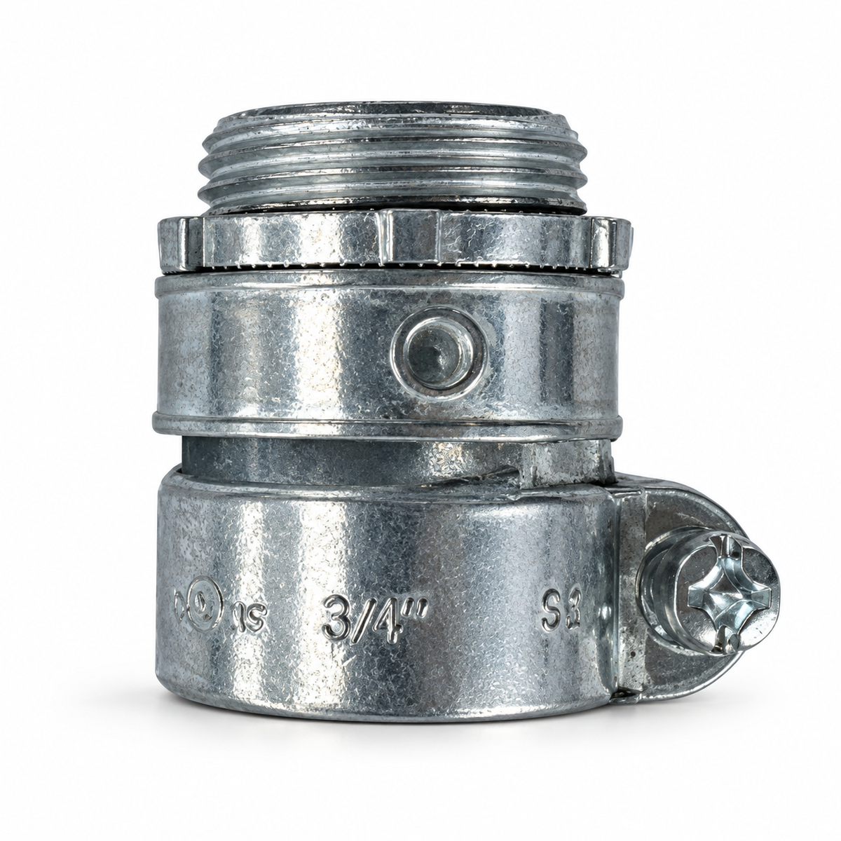 3/4" Greenfield Straight Metallic Squeeze Connector, UL Listed