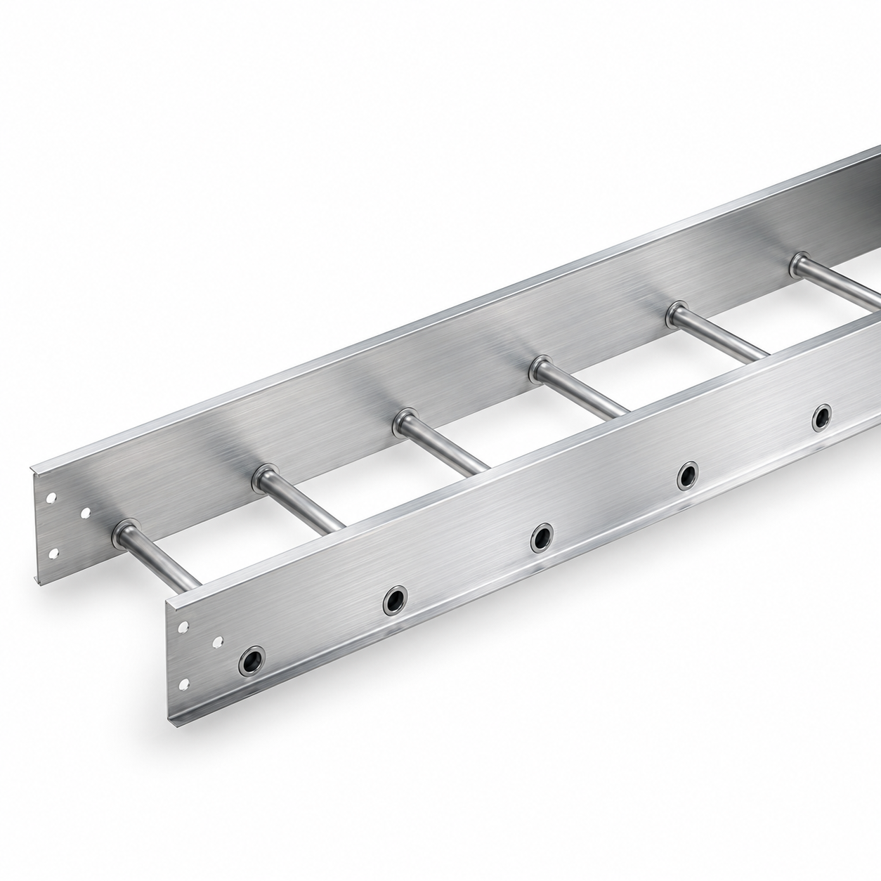 4" x 6" x 12' Non-Penetrating Roof-Top Coax Ladder Tray by Cope, designed for rooftop telecom cable routing. Splice plate included. Local delivery in NJ & NY.