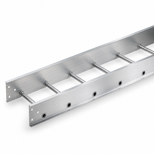 4" x 6" x 12' Non-Penetrating Roof-Top Coax Ladder Tray by Cope, designed for rooftop telecom cable routing. Splice plate included. Local delivery in NJ & NY.