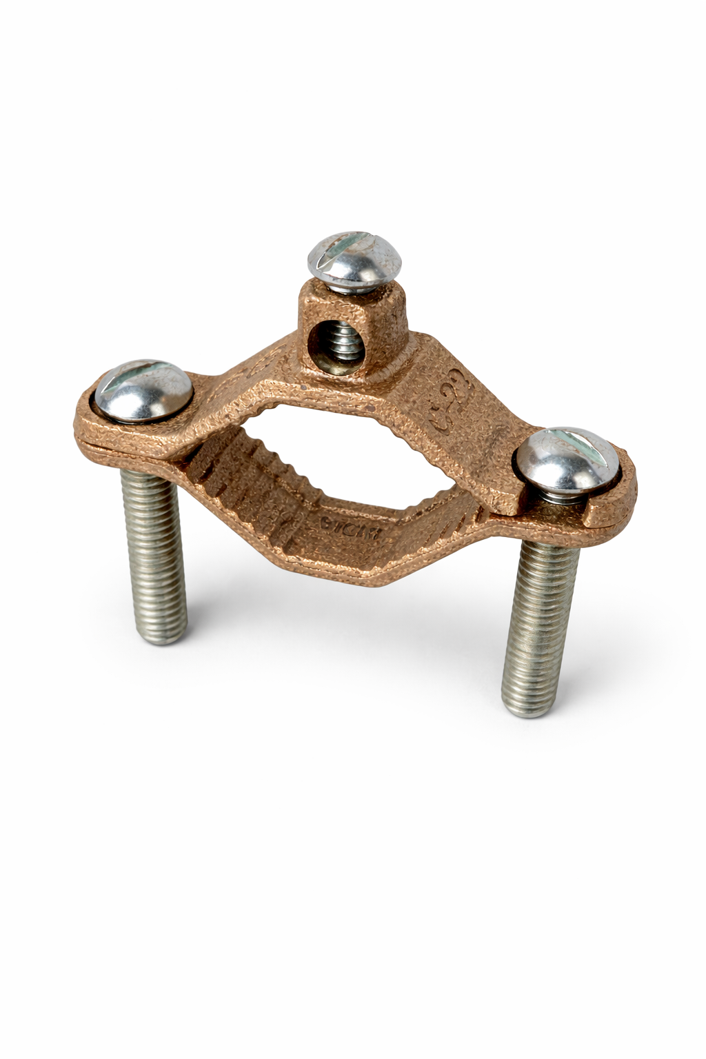 Penn-Union KP-2 bronze ground clamp for 1-1/4 inch to 2 inch water pipe grounding