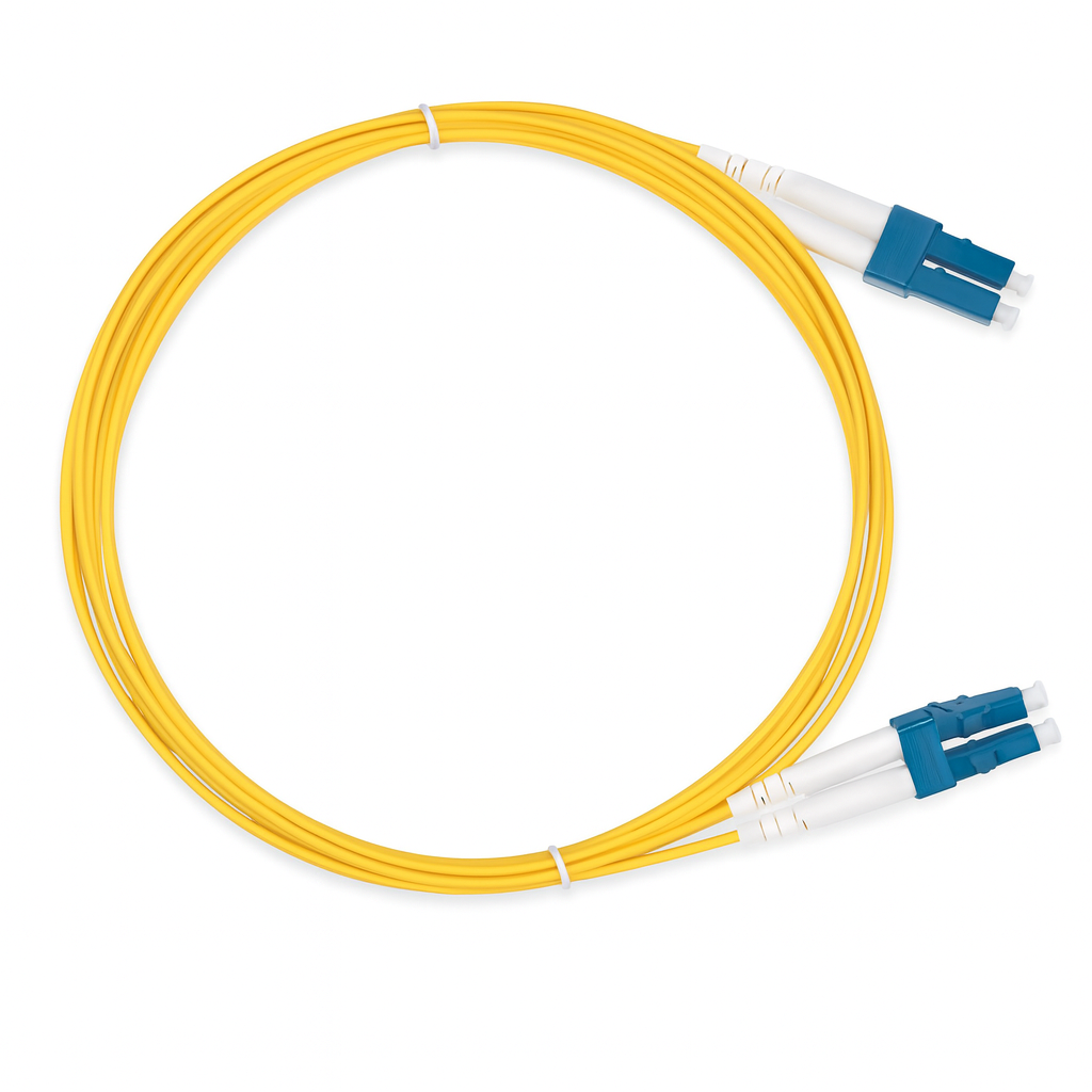 LC-LC Duplex Single Mode Yellow PVC Fiber Jumper (Various Sizes)