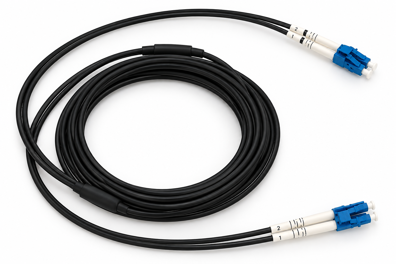 LC/UPC to LC/UPC Duplex Single Mode Armored Fiber Optic Patch Cable