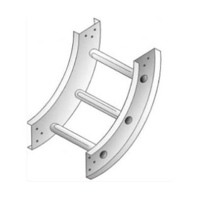 COPE Atkore 4x6 inch 90-degree vertical inside bend rooftop coax ladder tray with aluminum finish and included splice plate.