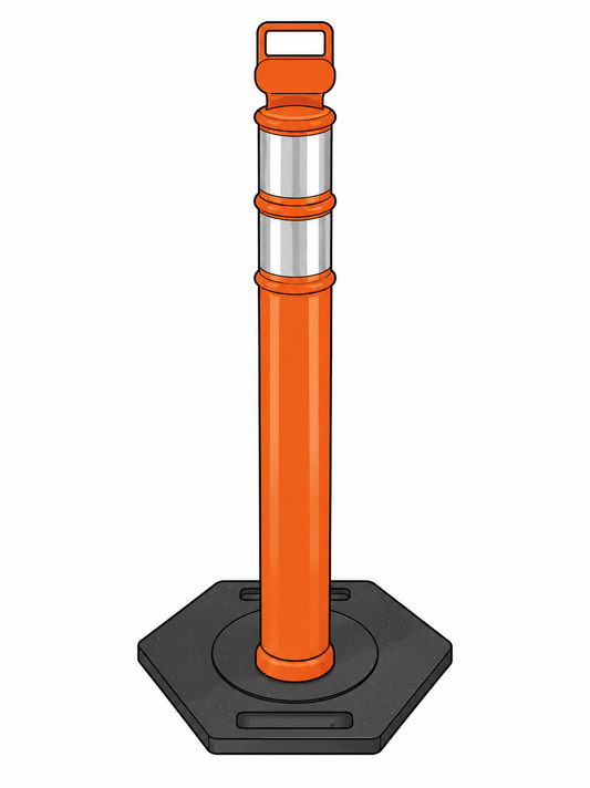 Safety Delineator Post (45" Tall w/Base)