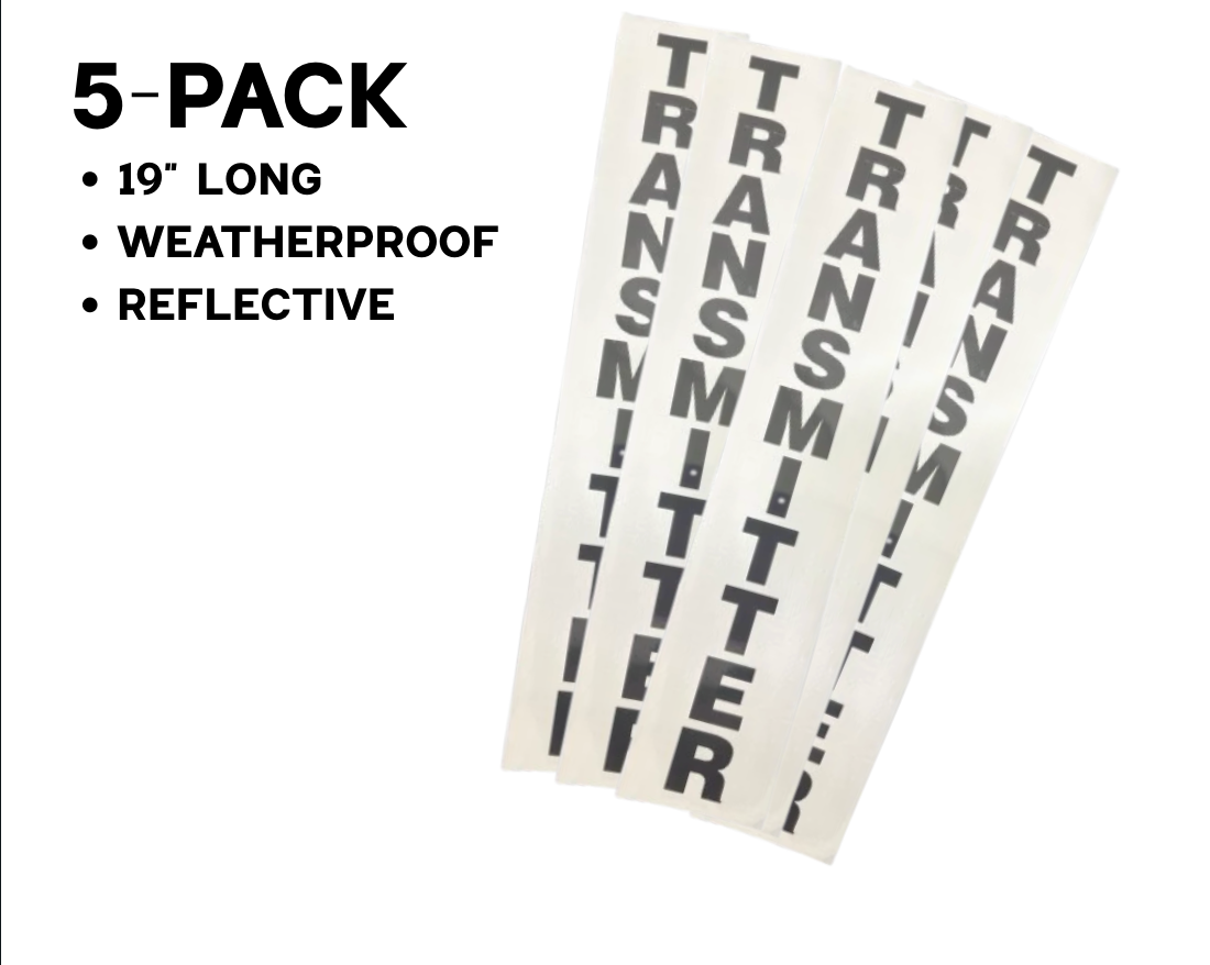 Telecom Sticker Sample Black Transmitter Sticker (Pack of 5) | 19” Reflective Telecom Label ...
