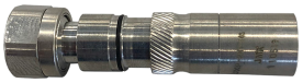 JMA UXP-2MT-14S-01 2.2-5 Male torque connector for 1/4-inch superflex coaxial cable used in cellular, DAS, and 5G wireless infrastructure installations.