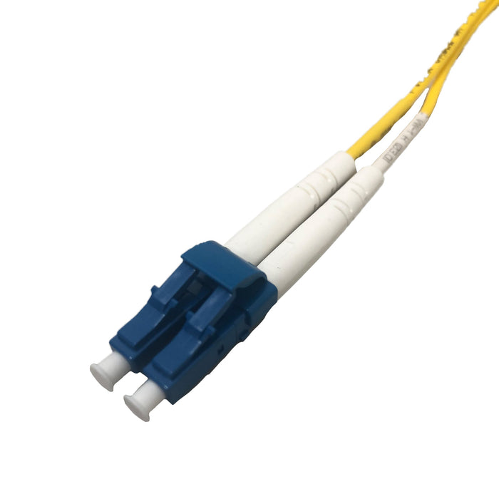 LC-LC Duplex Single Mode Yellow PVC Fiber Jumper (Various Sizes)