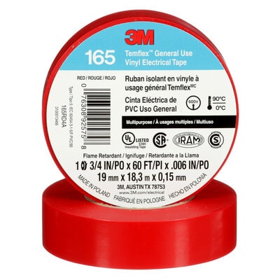 Red 3M Temflex 165 Tape 3/4'' x 60'