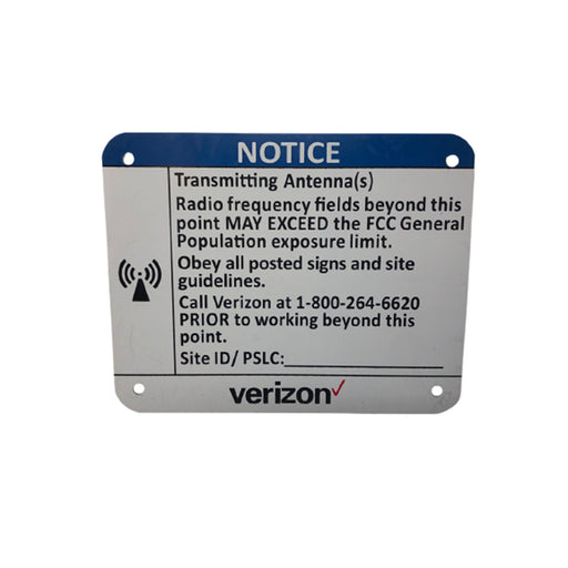 Verizon Wireless Blue Notice Sign (6"H x 7.5"W)