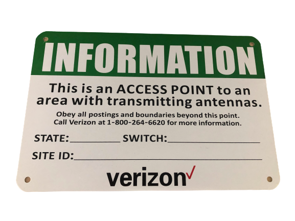 Verizon Wireless Green Information Sign (8" x 12")