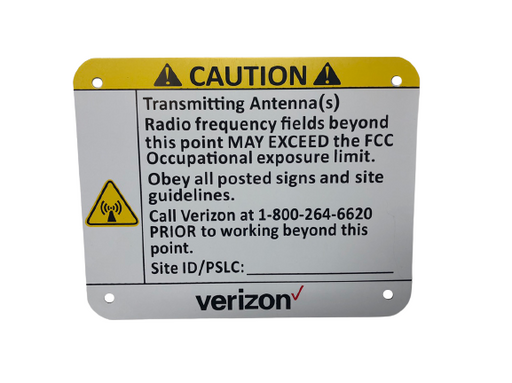 Verizon Wireless Yellow Caution Sign (6"H x 7.5"W)