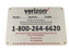 Verizon Wireless White Contact Information Sign (8" x 12")