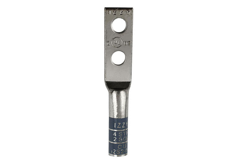 2S2-14 Izzy Lug long barrel copper compression lug with 2 1/4" holes UL Listed CSA Certified